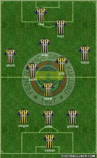 Fenerbahçe SK Formation 2012