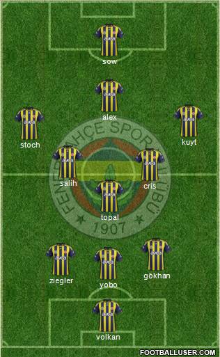 Fenerbahçe SK Formation 2012