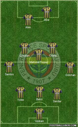 Fenerbahçe SK Formation 2012