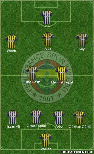 Fenerbahçe SK Formation 2012