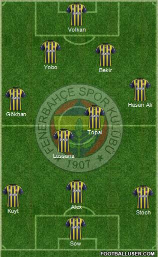 Fenerbahçe SK Formation 2012