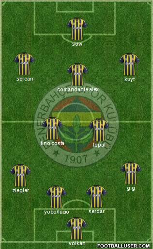 Fenerbahçe SK Formation 2012