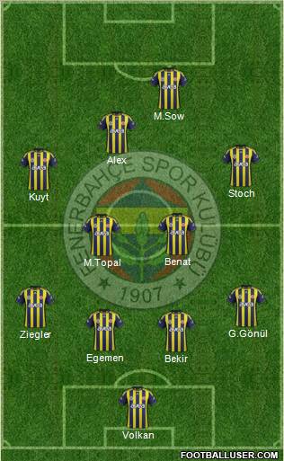 Fenerbahçe SK Formation 2012