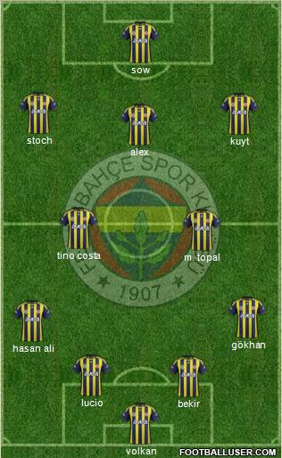 Fenerbahçe SK Formation 2012
