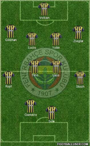 Fenerbahçe SK Formation 2012