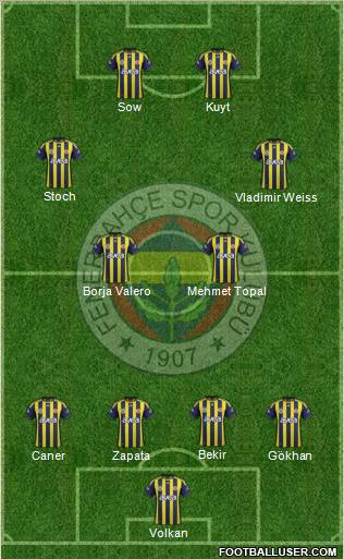 Fenerbahçe SK Formation 2012