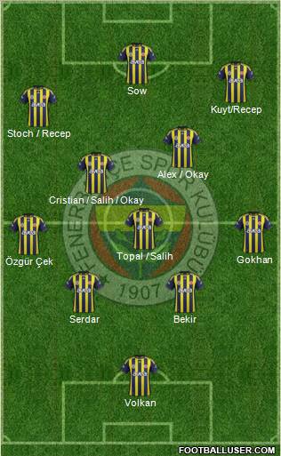 Fenerbahçe SK Formation 2012