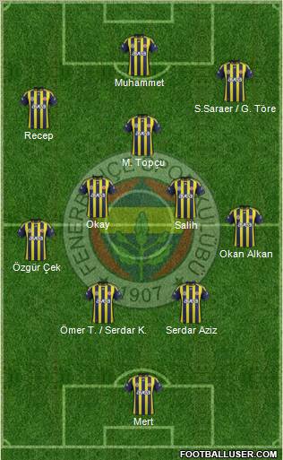 Fenerbahçe SK Formation 2012