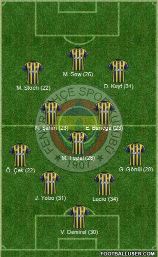 Fenerbahçe SK Formation 2012
