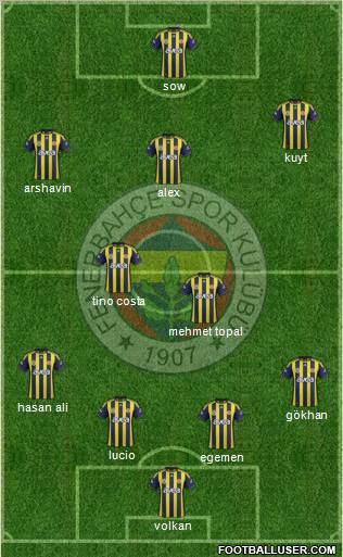 Fenerbahçe SK Formation 2012