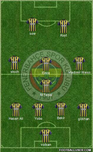 Fenerbahçe SK Formation 2012