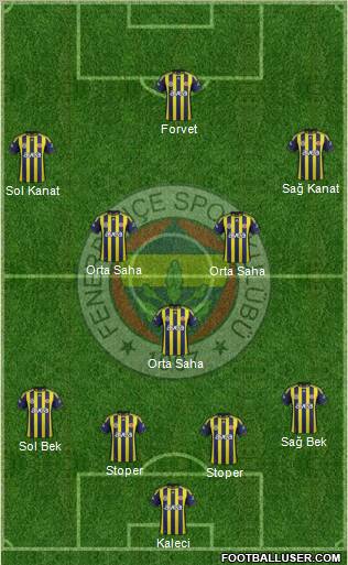 Fenerbahçe SK Formation 2012