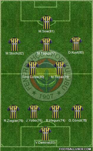 Fenerbahçe SK Formation 2012
