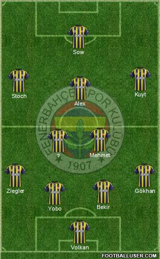 Fenerbahçe SK Formation 2012