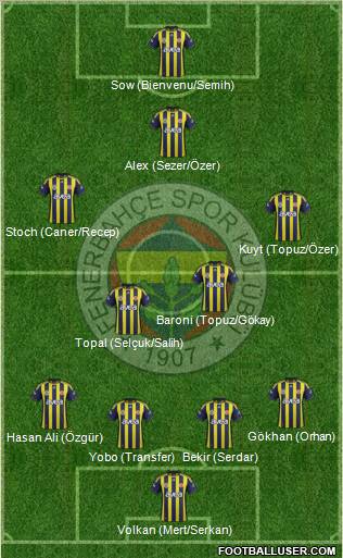 Fenerbahçe SK Formation 2012
