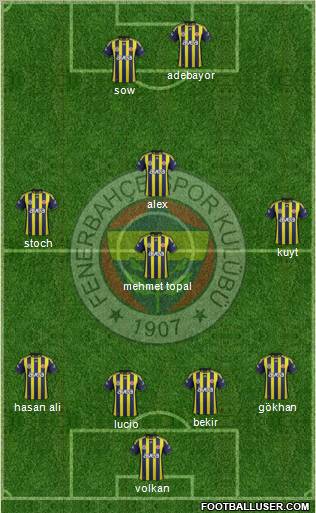 Fenerbahçe SK Formation 2012
