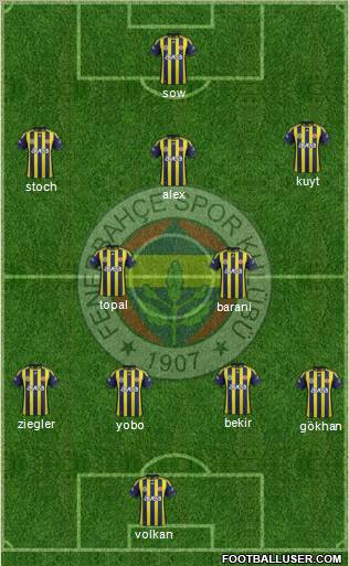 Fenerbahçe SK Formation 2012