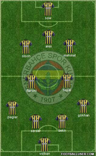 Fenerbahçe SK Formation 2012