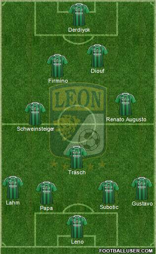 Club Deportivo León 4-5-1 football formation