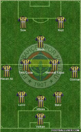 Fenerbahçe SK Formation 2012