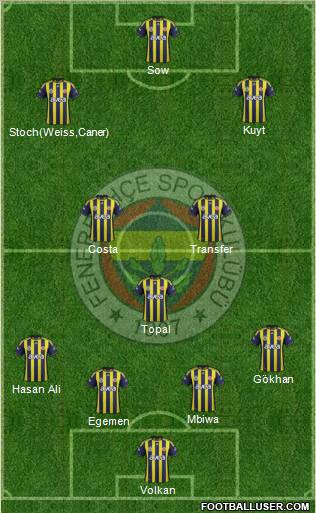Fenerbahçe SK Formation 2012