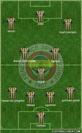 Fenerbahçe SK Formation 2012