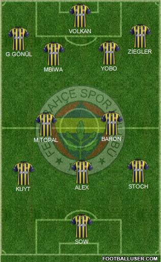 Fenerbahçe SK Formation 2012