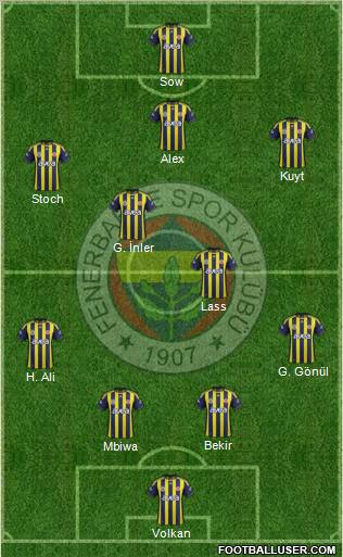 Fenerbahçe SK Formation 2012