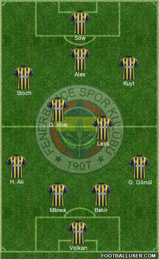 Fenerbahçe SK Formation 2012