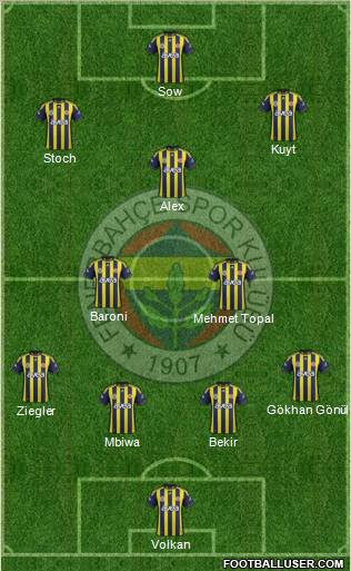 Fenerbahçe SK Formation 2012