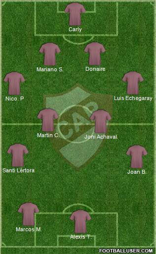 Platense 4-4-2 football formation