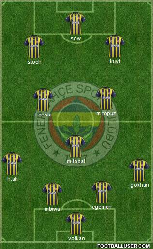 Fenerbahçe SK Formation 2012