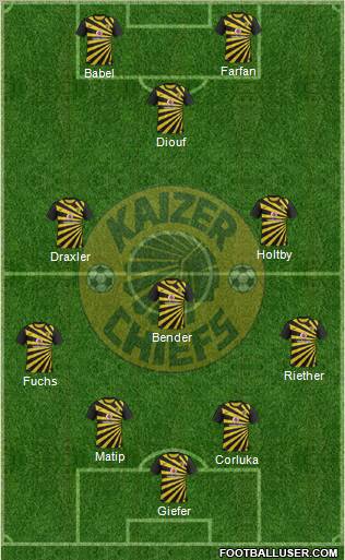 Kaizer Chiefs 4-3-1-2 football formation