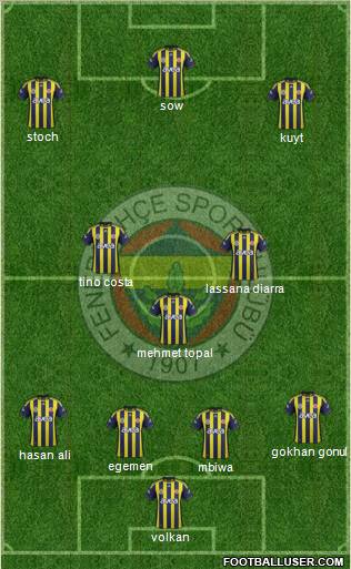 Fenerbahçe SK Formation 2012