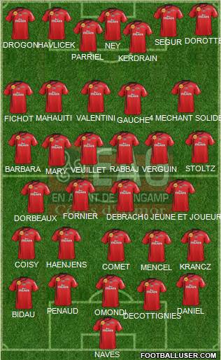 En Avant de Guingamp 5-4-1 football formation