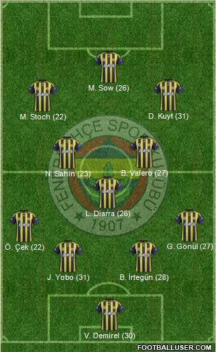 Fenerbahçe SK Formation 2012