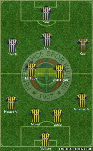 Fenerbahçe SK Formation 2012
