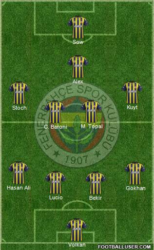 Fenerbahçe SK Formation 2012