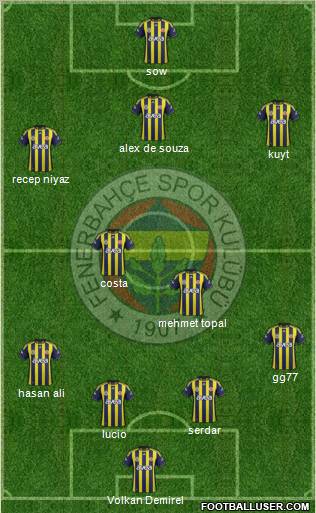 Fenerbahçe SK Formation 2012
