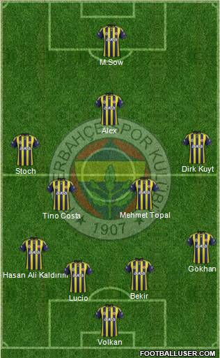 Fenerbahçe SK Formation 2012