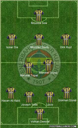 Fenerbahçe SK Formation 2012
