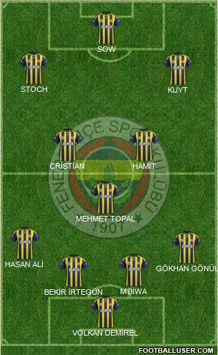 Fenerbahçe SK Formation 2012