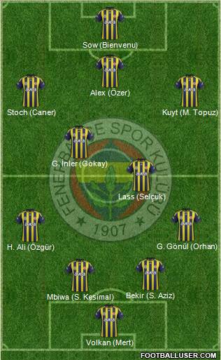 Fenerbahçe SK Formation 2012