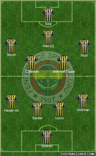 Fenerbahçe SK Formation 2012