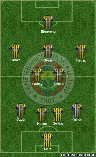 Fenerbahçe SK Formation 2012