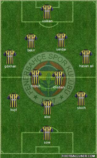 Fenerbahçe SK Formation 2012