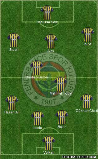 Fenerbahçe SK Formation 2012