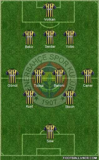 Fenerbahçe SK Formation 2012