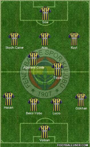 Fenerbahçe SK Formation 2012