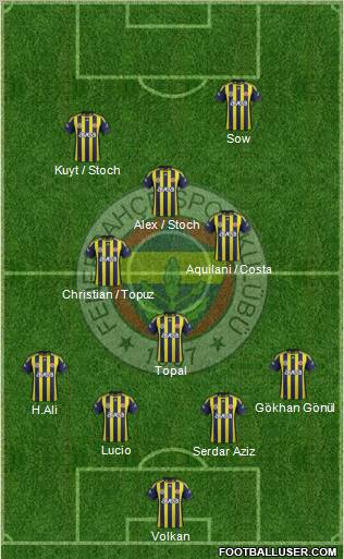 Fenerbahçe SK Formation 2012